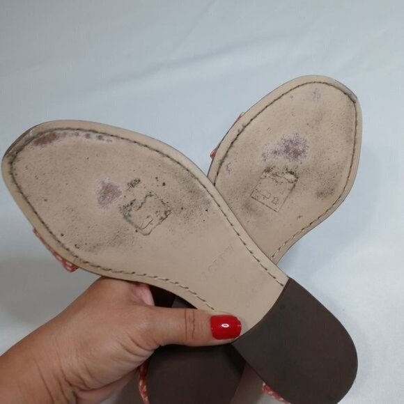 J.Crew Snake Skin Print Ankle Strap Leather Sandals Size 7 - Picture 11 of 13